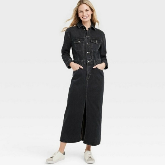 Universal Thread Denim - NWT Universal Treads Women's Black Denim Maxi Skirt size 4